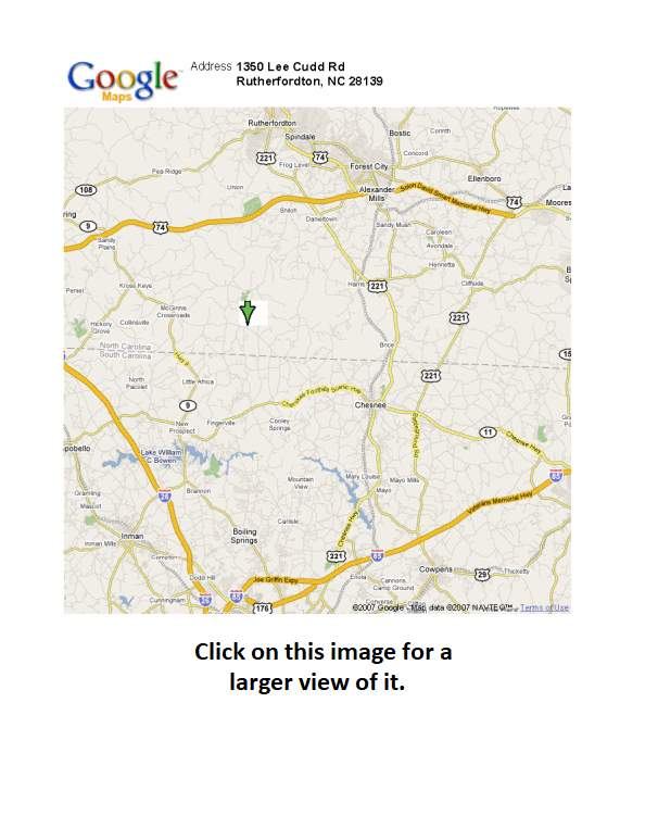 Map of area surrounding Bigfrog along with roads